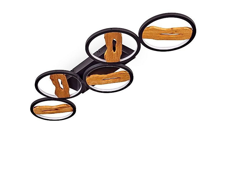 hofstein Deckenleuchte dimmbare Deckenlampe aus Metall/Holz/Kunststoff in S günstig online kaufen