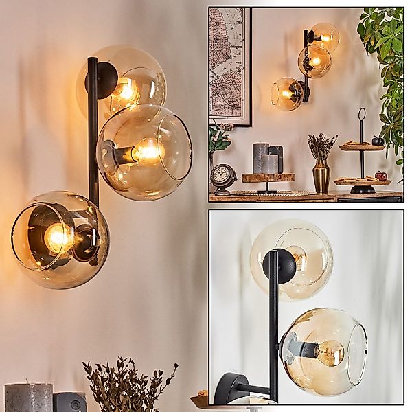 hofstein Wandleuchte Wandlampe aus Metall/Glas in günstig online kaufen