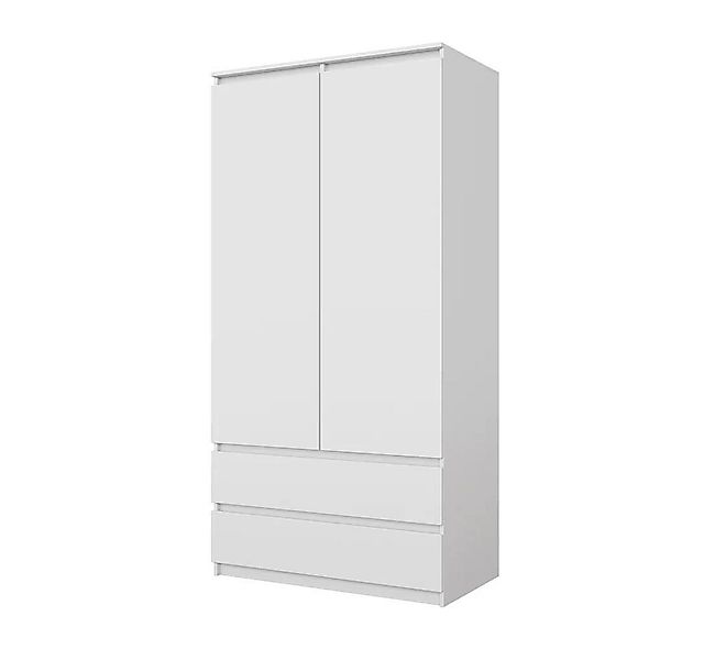 Furnica Kleiderschrank Joelle Weiß Matt, 2 Türen und 2 Schubladen H180cm B9 günstig online kaufen