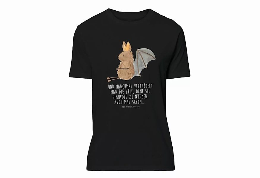 Mr. & Mrs. Panda T-Shirt Fledermaus sitzend - Schwarz - Geschenk, lustige S günstig online kaufen