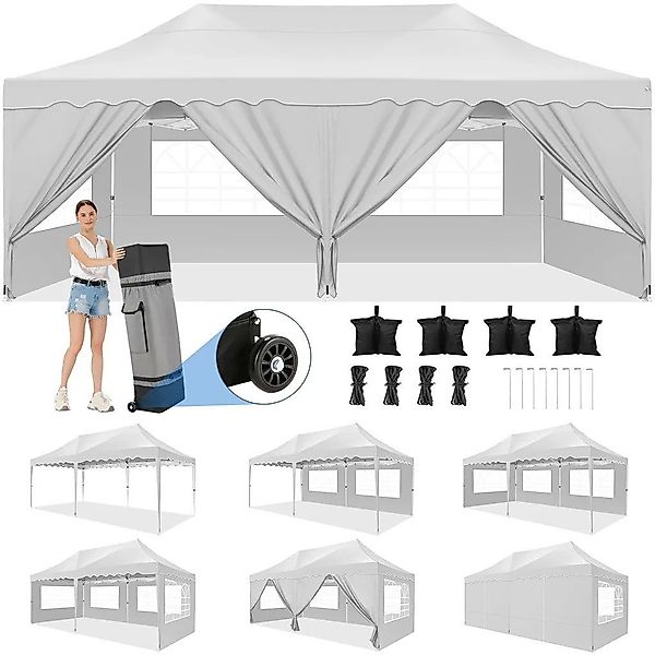 LUCKZON Pavillon Gartenzelt, Wasserdicht UV-Schutz 50+ günstig online kaufen