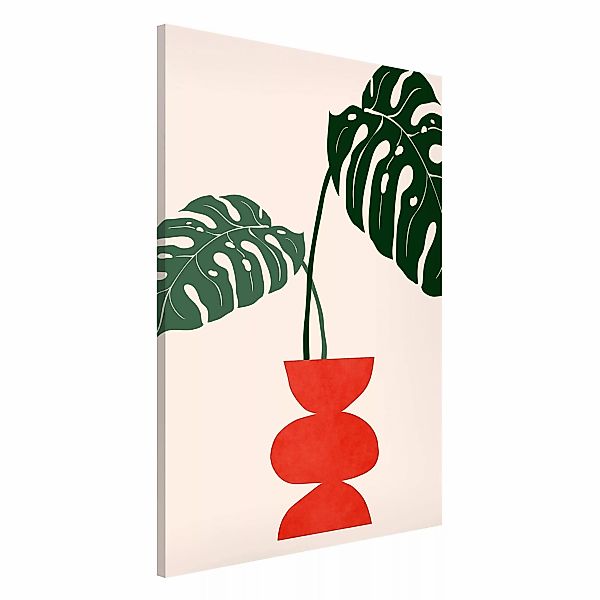 Magnettafel Monstera In Red Vase günstig online kaufen