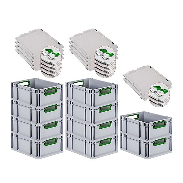 PROREGAL Spar Set 10x Eurobox Nextgen Color Mit Scharnierdeckel & Schiebesc günstig online kaufen