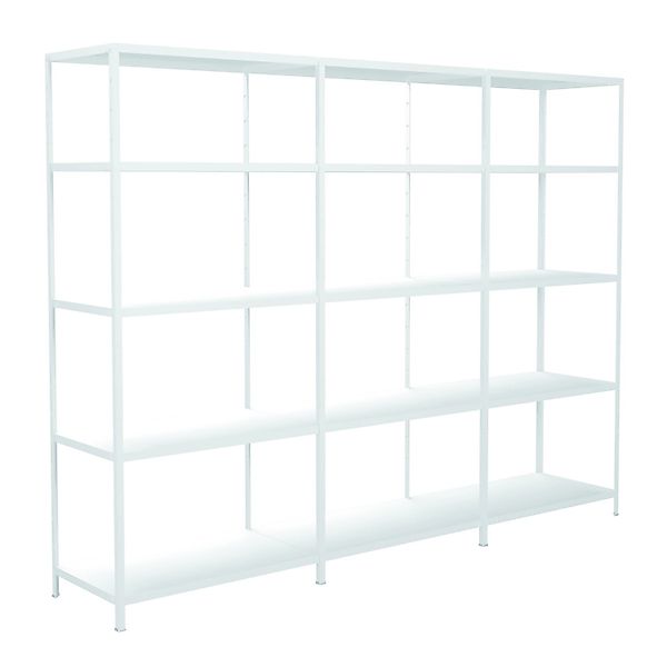 Schulte Steck-Grund- und 2 x Anbauregale 200 cm x 360 cm x 50 cm Weiß günstig online kaufen