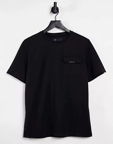 Mauvais – T-Shirt mit Tasche in Schwarz günstig online kaufen