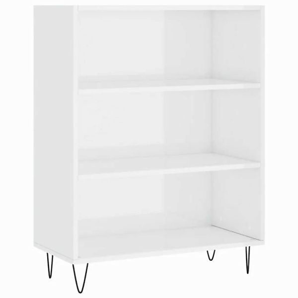 furnicato Bücherregal Hochglanz-Weiß 69,5x32,5x90 cm Holzwerkstoff, 1-tlg. günstig online kaufen