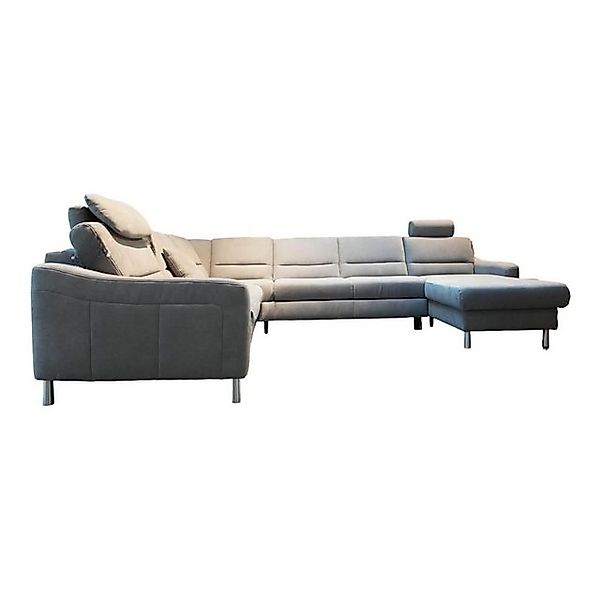 Zehdenick Ecksofa Ecksofa 4305 Stoff Miro Silver Grau Füße Metall Inklusive günstig online kaufen