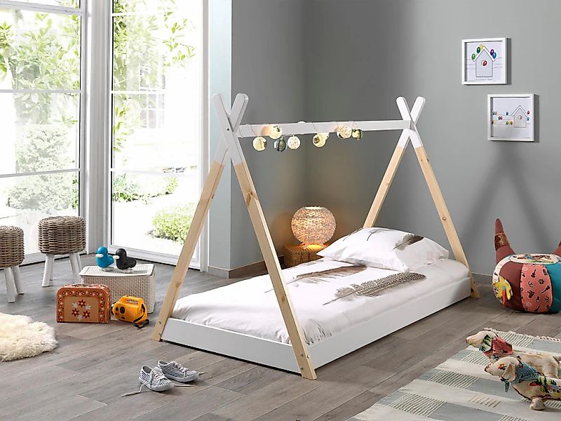 Vipack Kinderbett "Tipi, mit Querstange in Zelt-Optik, Kiefer massiv", (ink günstig online kaufen