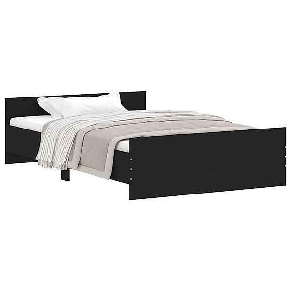 vidaXL Bettgestell, Bettrahmen mit Kopf- und Fußteil Schwarz 120x200 cm günstig online kaufen