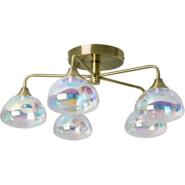 näve LED Deckenleuchte »Varna« 1 Stk. Warmweiß 5 flg. irisierendes Glas inc günstig online kaufen