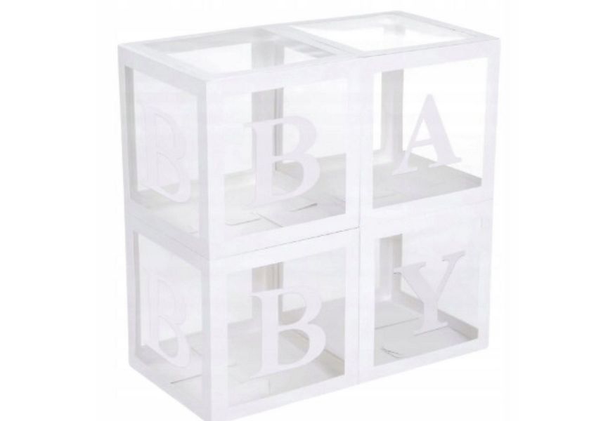 PartyPal Papierdekoration Baby-Boxen 4x (30x30 cm) für Ballons – für Baby S günstig online kaufen