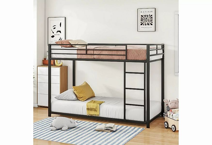 SOFTWEARY Etagenbett mit 2 Schlafgelegenheiten, Lattenrost und Leiter (90x2 günstig online kaufen
