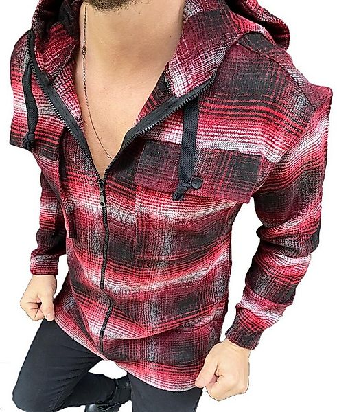 Megaman Jeans Flanellhemd Megman Herren Hemd Baumwolle mit Kapuze günstig online kaufen