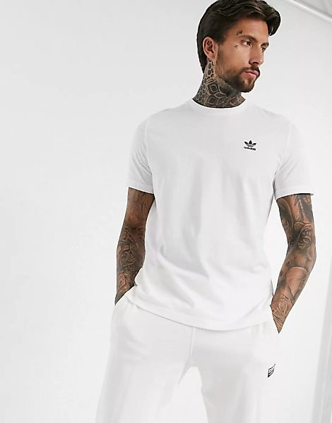 adidas Originals – Essentials – Weißes T-Shirt mit kleinem Logo günstig online kaufen