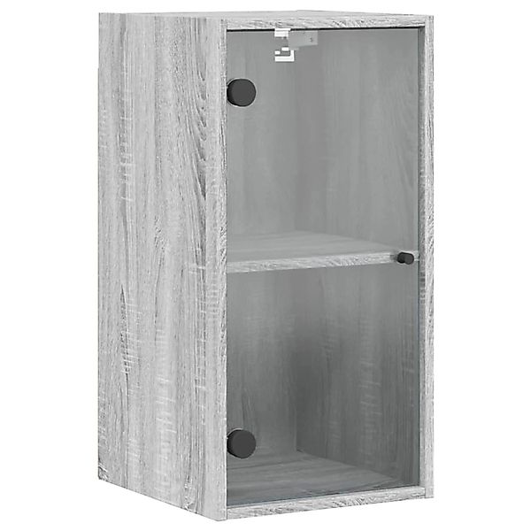 vidaXL Glashängeschrank Wandschrank mit Glastüren Grau günstig online kaufen
