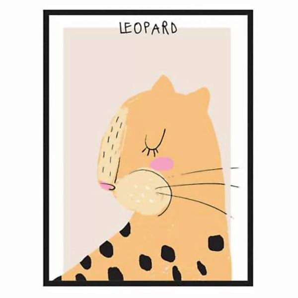 Milan Moon Wandbild Leopard schwarz Gr. 60 x 80 günstig online kaufen
