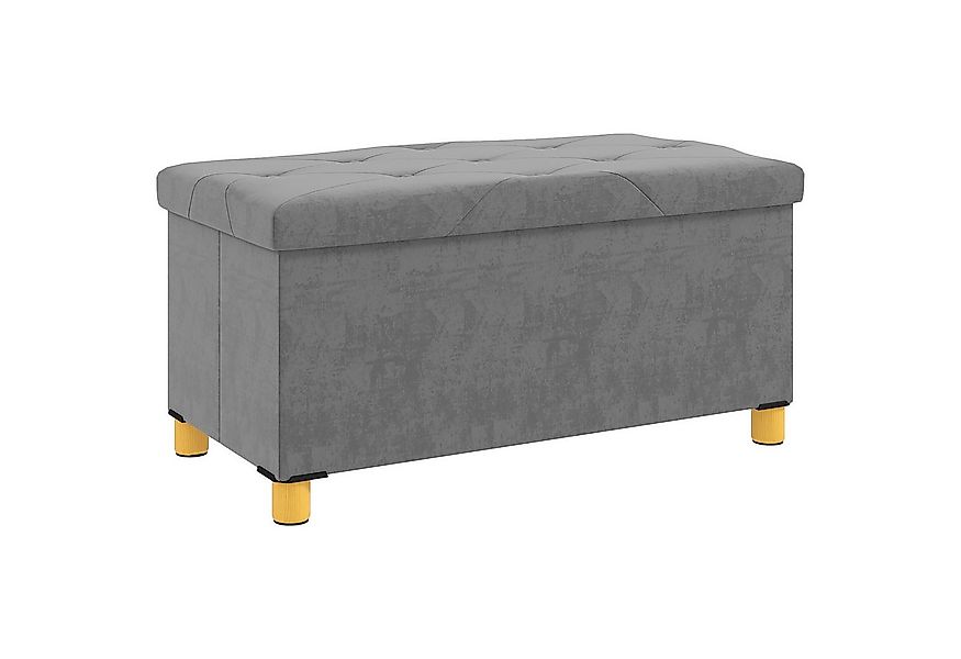 HOMCOM Sitzbank mit Stauraum, faltbar, mit Samtoptik, Sitztruhe (Truhenbank günstig online kaufen