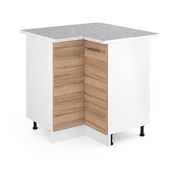 Vicco Eckunterschrank R-Line, Sonoma/Weiß, 75.6 cm, günstig online kaufen