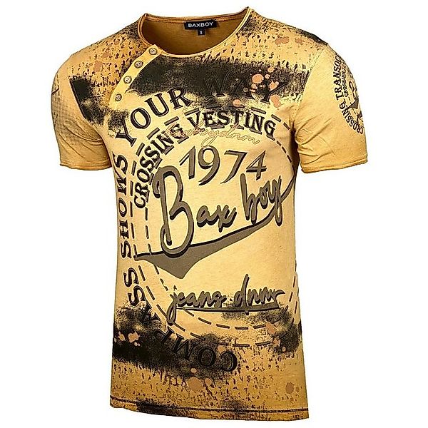 Baxboy T-Shirt Baxboy Herren Verwaschen Vintage Used Look Rundhals T-Shirt günstig online kaufen