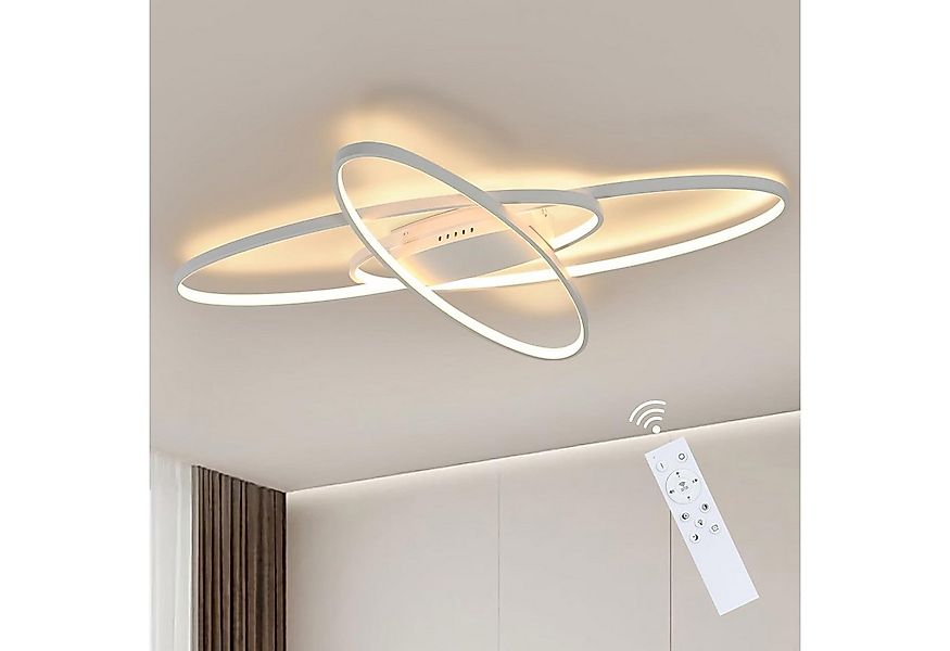 ZMH LED Deckenleuchte Dimmbar Deckenlampe Modern Weiß/Schwarz Wohnzimmerlam günstig online kaufen