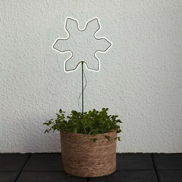 MARELIDA LED Gartenstecker Neon Schneeflocke 117LED H: 60cm weiß günstig online kaufen