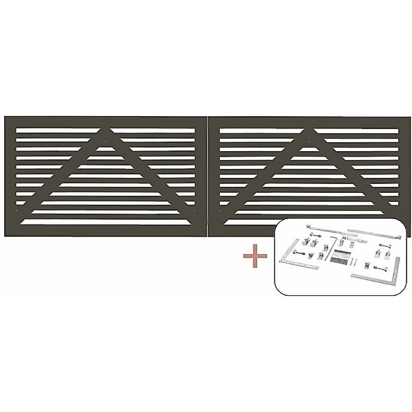 Doppeltor Tokyo Nadelholz Umbragrau 300 cm x 90 cm günstig online kaufen