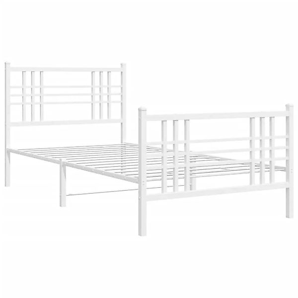 vidaXL Bettgestell mit Kopfteil und Fußteil Metall Weiß 90x200 cm 376384 günstig online kaufen