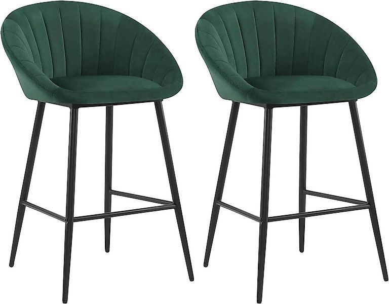 EUGAD Barhocker (2 St., 2er), gepolstert, Samt, mit Metallbeinen, Fußstütze günstig online kaufen