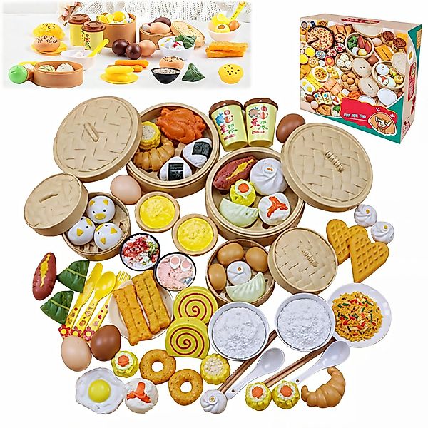 ZEUOPQ Spielküche 72-teiliges Lebensmittel-Spielzeugset Küchenspielzeug für günstig online kaufen