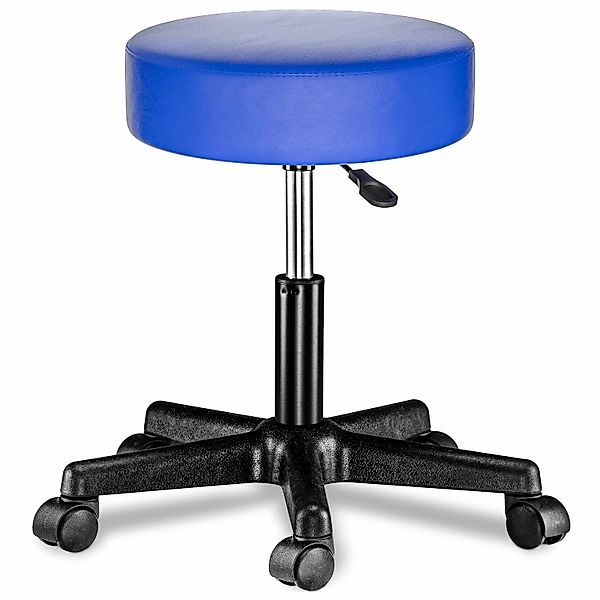 Rollhocker mit Rollen Kunstleder Blau 360° drehbar günstig online kaufen