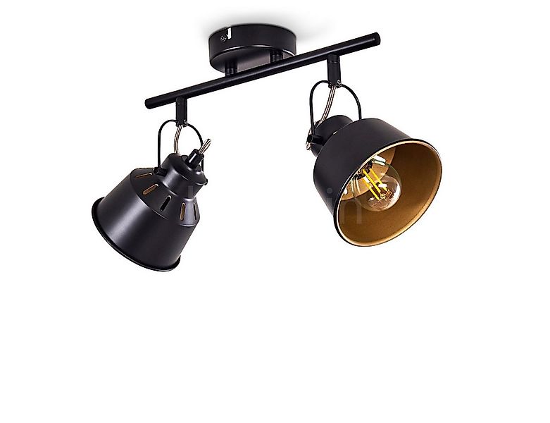 hofstein Deckenleuchte »Rimini« Deckenlampe aus Metall in Schwarz/Gold, ohn günstig online kaufen