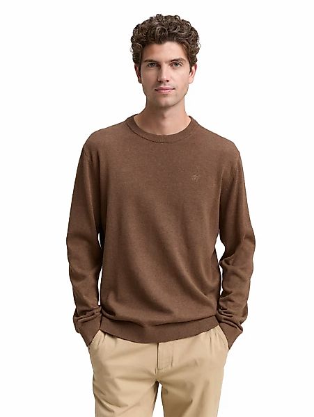 TOM TAILOR Rundhalspullover, mit Logostickerei günstig online kaufen