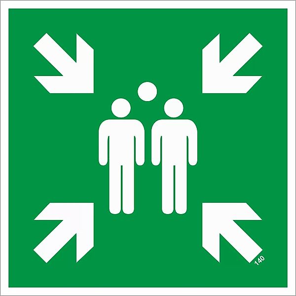 Warn- und Hinweissschild Sammelplatz-Zeichen 14,8 cm x 14,8 cm PST günstig online kaufen