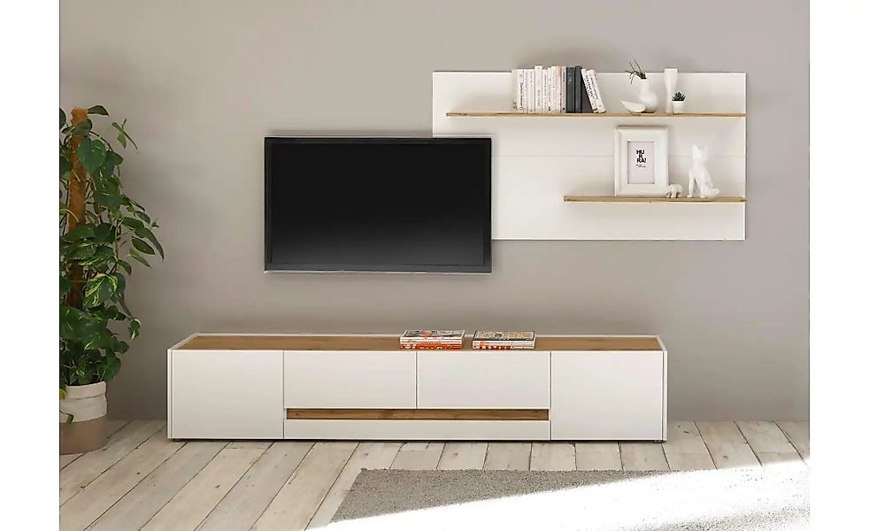 Wohnwand  Cande ¦ weiß ¦ Maße (cm): B: 300 H: 45 Kommoden & Sideboards > Wo günstig online kaufen