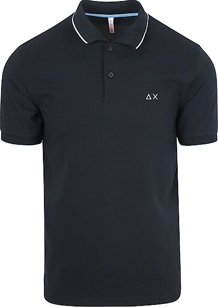 Sun68 Poloshirt Small Stripe Collar Navy  - Größe M günstig online kaufen
