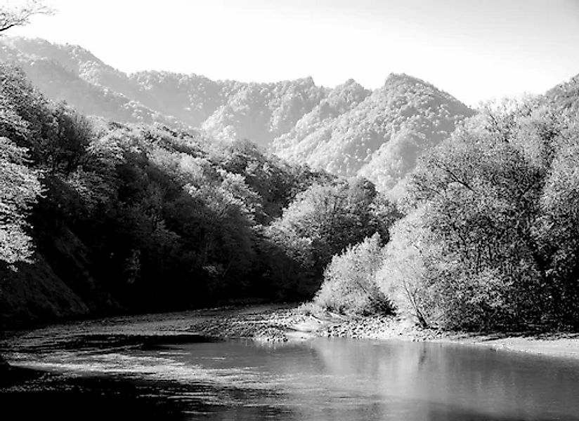 Papermoon Fototapete »Landschaft schwarz & weiß« günstig online kaufen