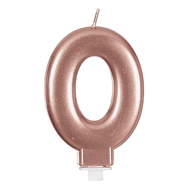 Fiestas Guirca Geburtstagskerze Kerzenzahl 0 Rosegold günstig online kaufen