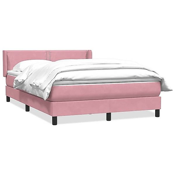 vidaXL Boxspringbett, Boxspringbett mit Matratze Rosa 140x210 cm Samt günstig online kaufen