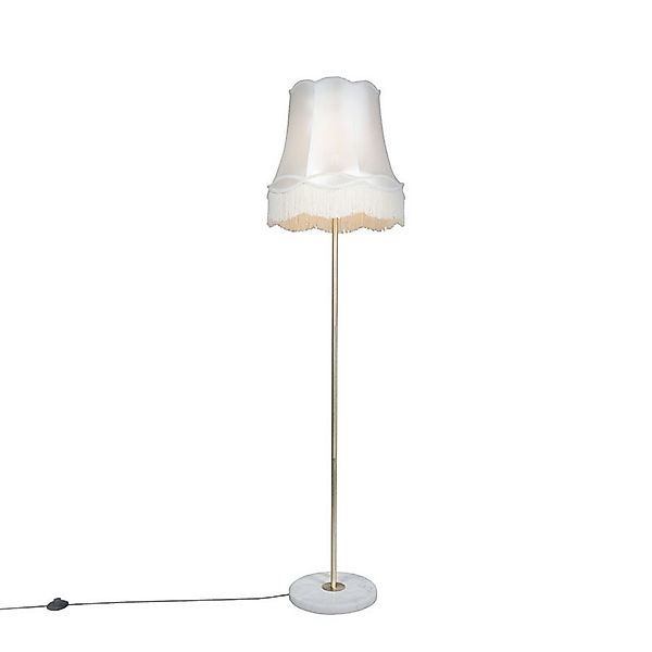Qazqa Stehlampe Kaso, ohne Leuchtmittel, E27, Crème, Retro, Stahl, 1-flammi günstig online kaufen