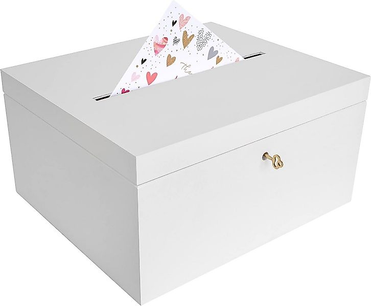 Creative Deco Aufbewahrungsbox Holzkiste Kartenbox Hochzeit 29x25x15 cm Hol günstig online kaufen