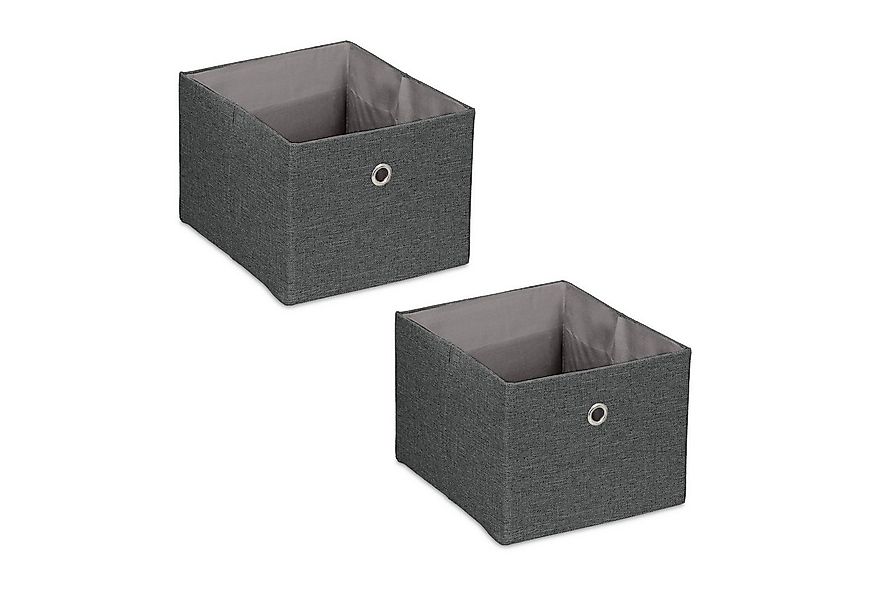 relaxdays Aufbewahrungsbox im 2er Set, Dunkelgrau günstig online kaufen