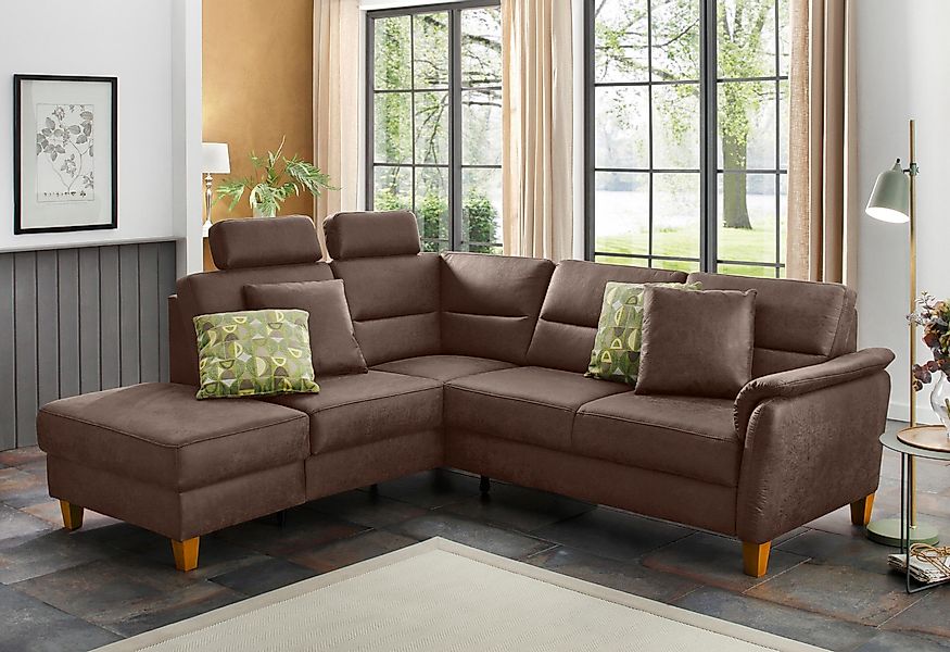 Home affaire Ecksofa "Palmera L-Form, B: 236 cm", optional Bettfunktion & B günstig online kaufen
