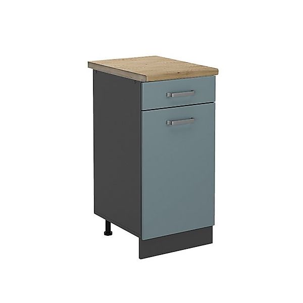 Vicco Unterschrank R-Line, Blau-Grau/Anthrazit, 40 cm, AP Eiche günstig online kaufen