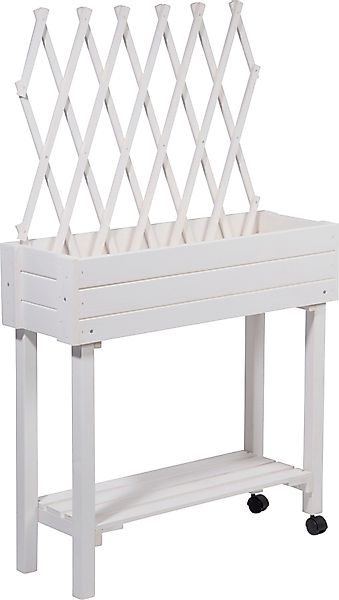 dobar Hochbeet, rollbar, mit Rankgitter, weiß günstig online kaufen
