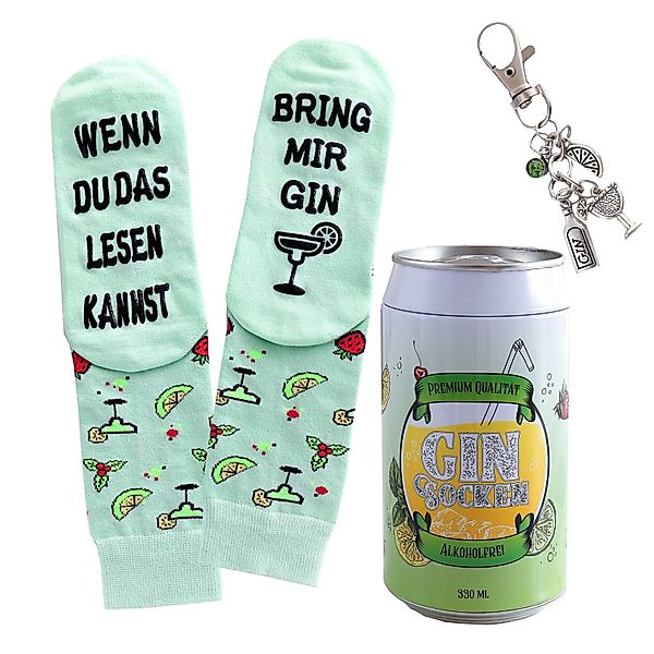 Lucadeau Freizeitsocken Gin-Socken mit Schlüsselanhänger in günstig online kaufen
