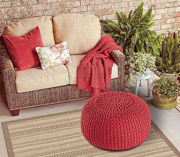 Amagohome Gartenlounge-Hocker Pouf Outdoor ø 55 günstig online kaufen