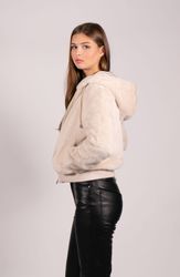 Passioni Fellimitatjacke Flauschige Bomberjacke mit Kapuze günstig online kaufen