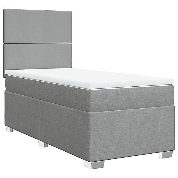 vidaXL Boxspringbett mit Matratze Hellgrau 100x200 cm Stoff 3292692 günstig online kaufen