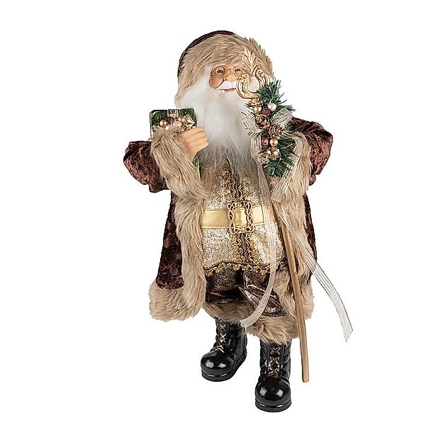 Clayre & Eef Weihnachtsmann Weihnachtsmann Figur 63 cm Braun Textil – Dekor günstig online kaufen