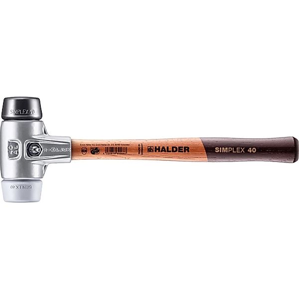 Halder Simplex Schonhammer Ø 40 mm Gummi   TPE-mid Grau mit Aluminiumgehäus günstig online kaufen